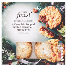 Tesco Finest Salted Caramel Crumble Topped Mince Pies 4 Pack