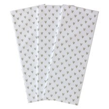 Tesco Grey Hearts Tissue 3 Pack