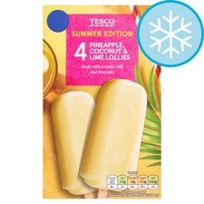 Tesco Pineapple Coconut & Lime Ice Lollies 4x73ml