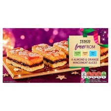 Tesco Free From 4 Orange & Almond Mincemeat Slices 176G