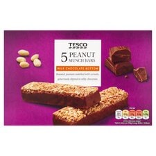 Tesco 5 Peanut Munch Bars 160G