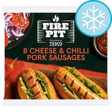 Tesco Firepit Cheese & Chilli Pork Sausages 640G