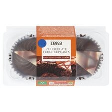 Tesco 2 Chocolate Fudge Cupcakes