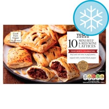 Tesco 10 Mini Beef & Red Wine Lattices 300G