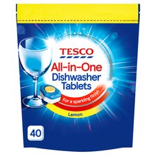 Tesco All-In-One Dishwasher Tablets 40S Lemon 680G