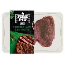 Tesco Fire Pit 2 Minted Lamb Leg Steaks 250G