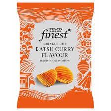 Tesco Finest Crinkle Cut Katsu Curry Flavour Hand Cooked Crisps 150g