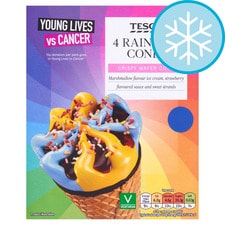 Tesco Rainbow Ice Cream Cones 4x110ml