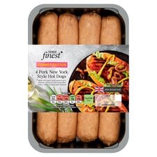 Tesco Finest 4 Pork New York Style Hot Dogs 400G