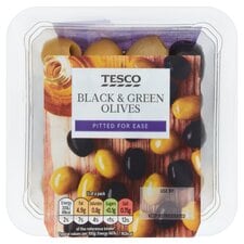 Tesco Black & Green Olives 120G