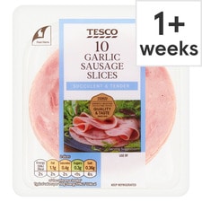 Tesco 10 Garlic Sausage Slices 125g 