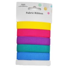 Tesco Fabric Ribbon Rainbow Multi Pack