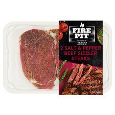 Tesco Fire Pit 2 Salt & Pepper Beef Steaks 200G