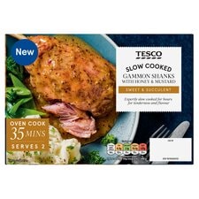 Tesco Slow Cooked Gammon Shanks Honey And Mustard 545G