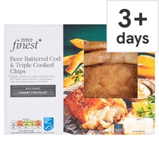 Tesco Finest Beer Battered Cod & Triple Cooked Chips 326g