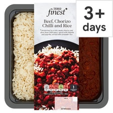 Tesco Finest Beef, Chorizo Chilli & Rice 400G