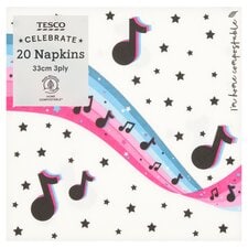 Tesco Musical Notes Napkin 20pk