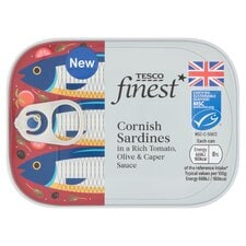 Tesco Finest Cornish Sardines In Tomato Sauce 100G