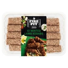 Tesco Fire Pit 10 Minted Lamb Kebabs 400G