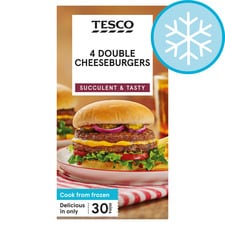 Tesco 4 Double Cheeseburgers 568g