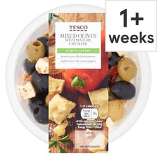 Tesco Mixed Olives With Mature Cheddar 200g