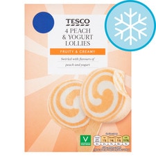 Tesco Peach & Yogurt Swirled Lollies 4X50ml