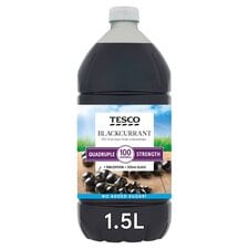 Tesco Quad Strength Blackcurrant Squash No Added Sugar 1.5L