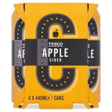 TESCO APPLE CIDER 4X440ML CAN