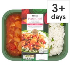 Tesco Plant Chef Sweet & Sour No-Chicken & Rice 400g