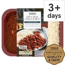 Tesco Spicy Beef Chilli & Rice 400G