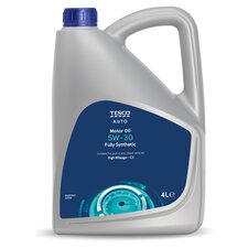 Tesco 5W-30 High Mileage Fully Synthetic Motor Oil 4L