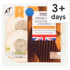 Tesco Prime Cuts Roast Chicken & Stuffing 4 Slices 100G