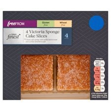 Tesco Finest Free From 4 Victoria Sponge Cake Slices 