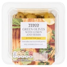 Tesco Green Olives with Lemon & Herbs 150g