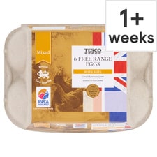 Tesco Free Range Eggs Mixed Sized 6 Pack