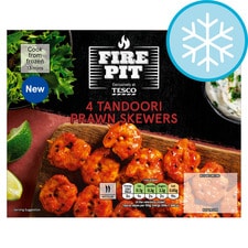 Tesco Fire Pit 4 Tandoori Prawn Skewers 160g