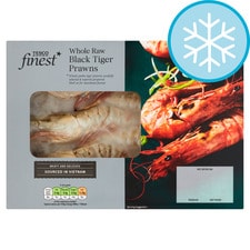 Tesco Finest Whole Raw Black Tiger Prawns 300G