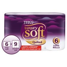 Tesco Luxury Soft Quilted Toilet Tissue 6 Long Rolls