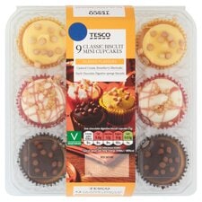 Tesco 9 Classic Biscuit Mini Cupcakes