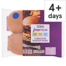 Tesco Free From 4 Brioche Burger Buns