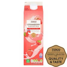 Tesco Strawberry Flavoured Milk 1L