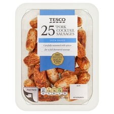 Tesco 25 cocktail sausage 200g