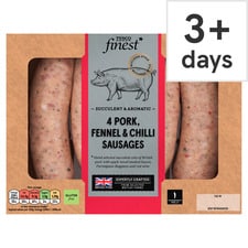 Tesco Finest 4 Pork, Fennel & Chilli Sausages 440g