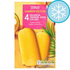 Tesco Valencia Orange Juice Ice Lollies 4x73ml