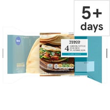 Tesco 4 Greek Style Folded Flatbreads 340G