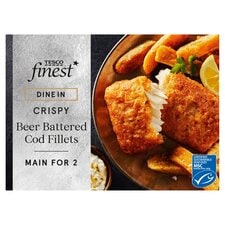 Tesco Finest Dine In Beer Battered Cod 380g