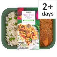 Tesco Plant Chef Vegetable Tikka Masala with Rice & Peas 400g 