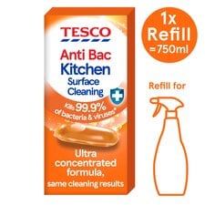 Tesco Antibacterial Kitchen Surface Cleaner Refill 9Ml