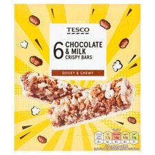 Tesco 6 Chocolate & Milk Crispy Bars 126G