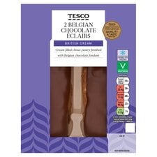 Tesco 2 Belgian Chocolate Eclairs